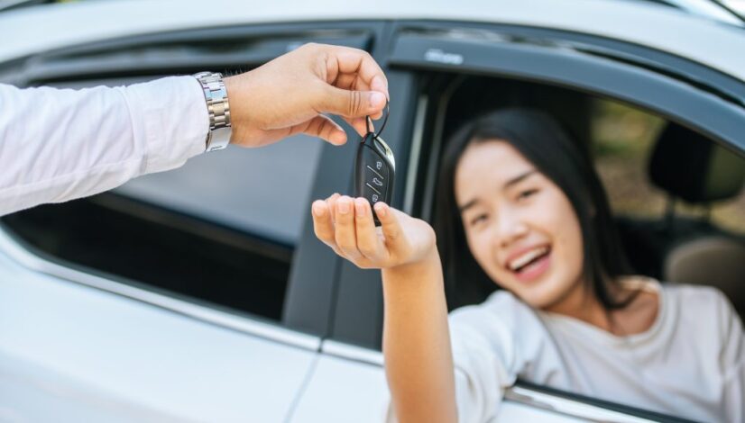woman reaching for car keys